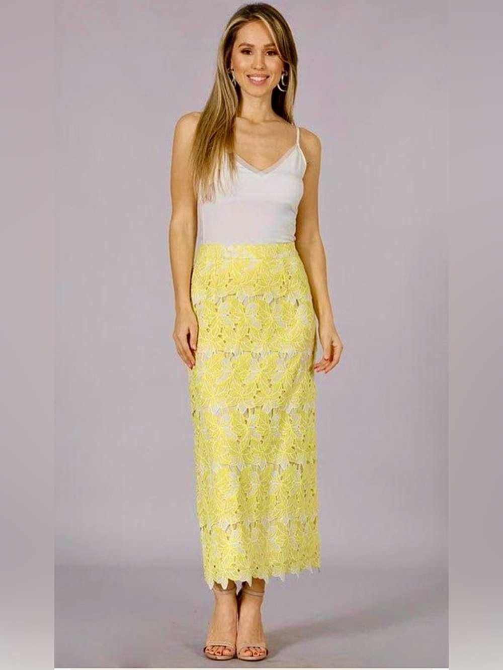 NWT Anthropologie Sunday in Brooklyn Buttercup Eyelet MIDI Skirt Size Medium